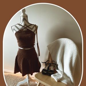 Two piece skirt and crop top